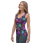 Load image into Gallery viewer, &quot;Pixel Floral (Synthwave)&quot; tank top
