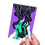 Load image into Gallery viewer, A hand holding a &quot;Glitch Witch&quot; mini art print
