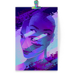 Load image into Gallery viewer, Art print featuring a glitchy portrait of two overlaid faces.