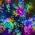 Load image into Gallery viewer, &quot;Pixel Floral (Synthwave)&quot; crop top
