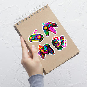 Stickers on a notepad.