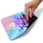 Load image into Gallery viewer, Hand holding up a corner of the mousepad, revealing the non-slip rubber base.
