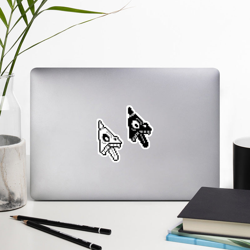 Sticker on a laptop.