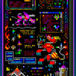 Load image into Gallery viewer, detailed view of the end of the walkthrough. there's the tail end of a dungeon map and some mechanical beasts, including a boss fight with a big robot dragon.
