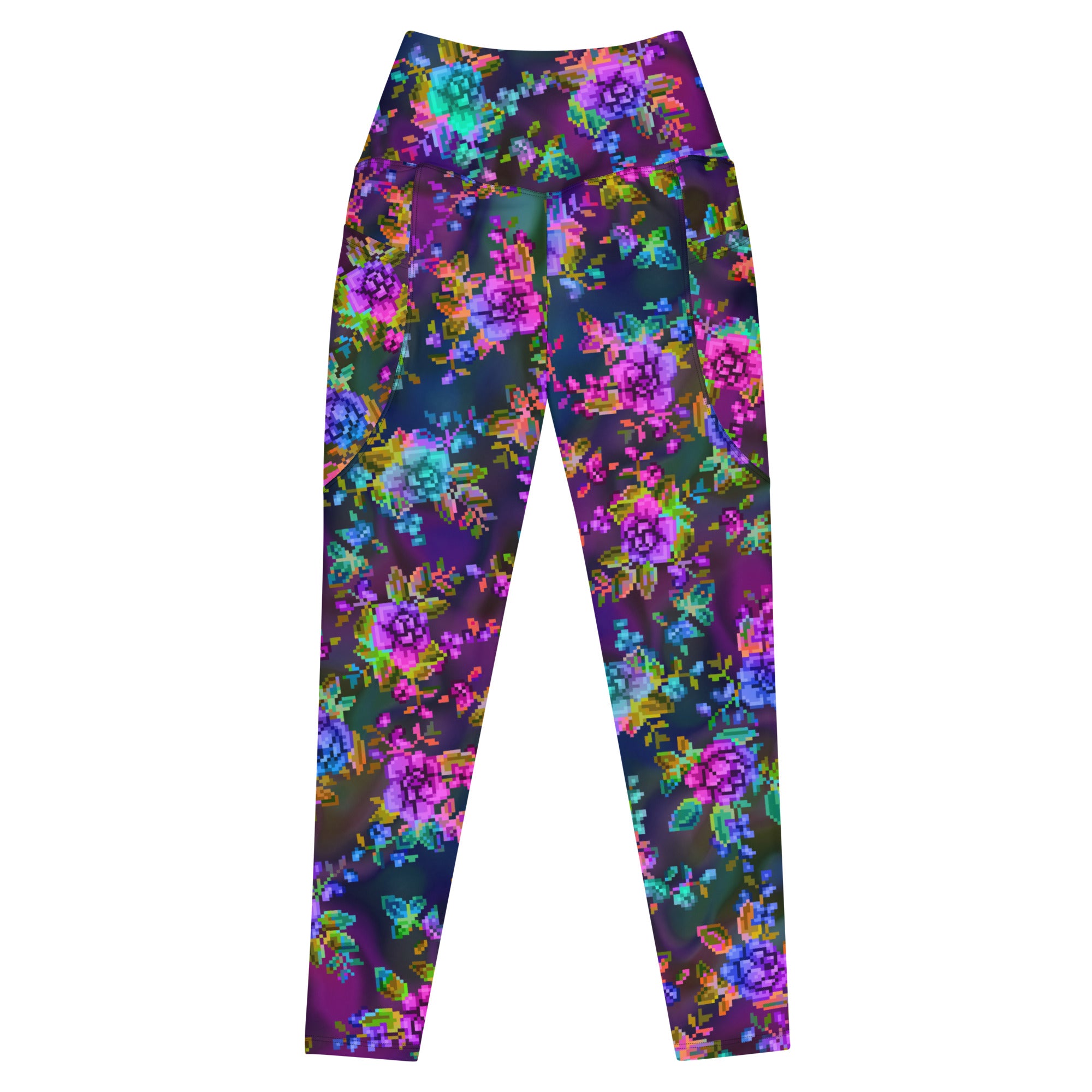 Multi Colored Floral Abstract Tentacle Swirl Artsy Leggings