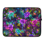 Load image into Gallery viewer, &quot;Pixel Floral (Synthwave)&quot; laptop sleeve
