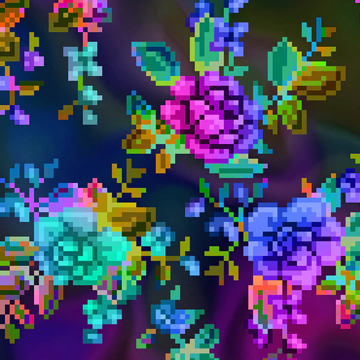 "Pixel Floral (Synthwave)" laptop sleeve