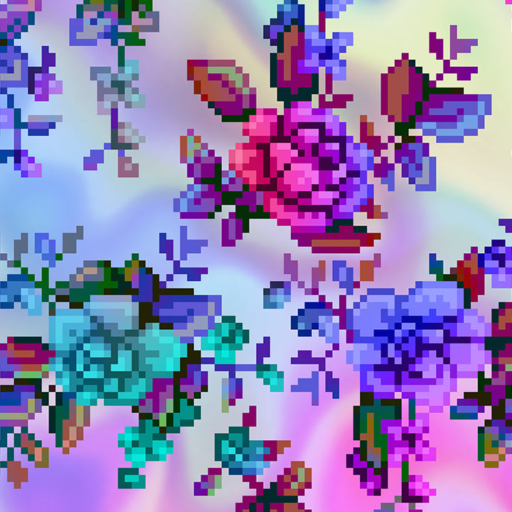 "Pixel Floral (Vaporwave)" tank top